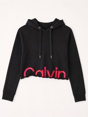 Calvin Klein Black Cropped Hoodie